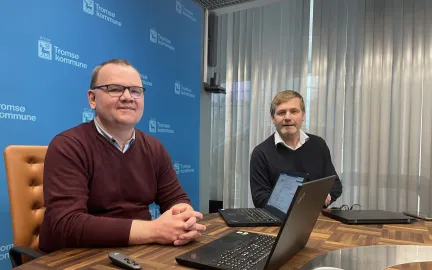 Kommunedirektør Stig Tore Johnsen og økonomidirektør Geir Andersen