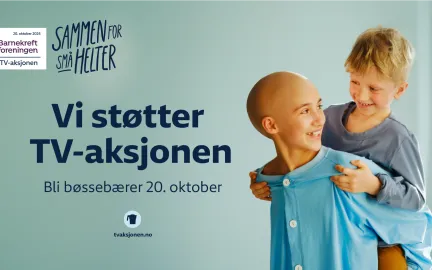 Hovedbilde for TV-aksjonen 2024 som går til Barnekreftforeningen