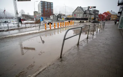 Mye overvann i hele veibanen