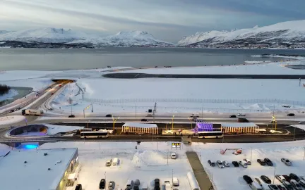 Giæverbukta bussterminal dronefoto