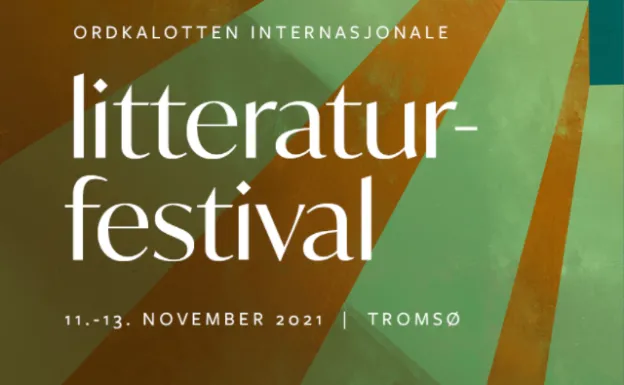 Bakgrunn i oransje og grønt med hvit skrift. Illustrasjon.