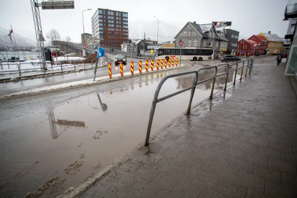 Mye overvann i hele veibanen
