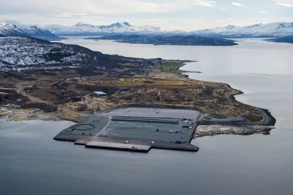 Området hvor Grøtsund industripark er planlagt etablert. Foto: Tromsø havn Området hvor Grøtsund industripark er planlagt etablert. Foto: Tromsø havn